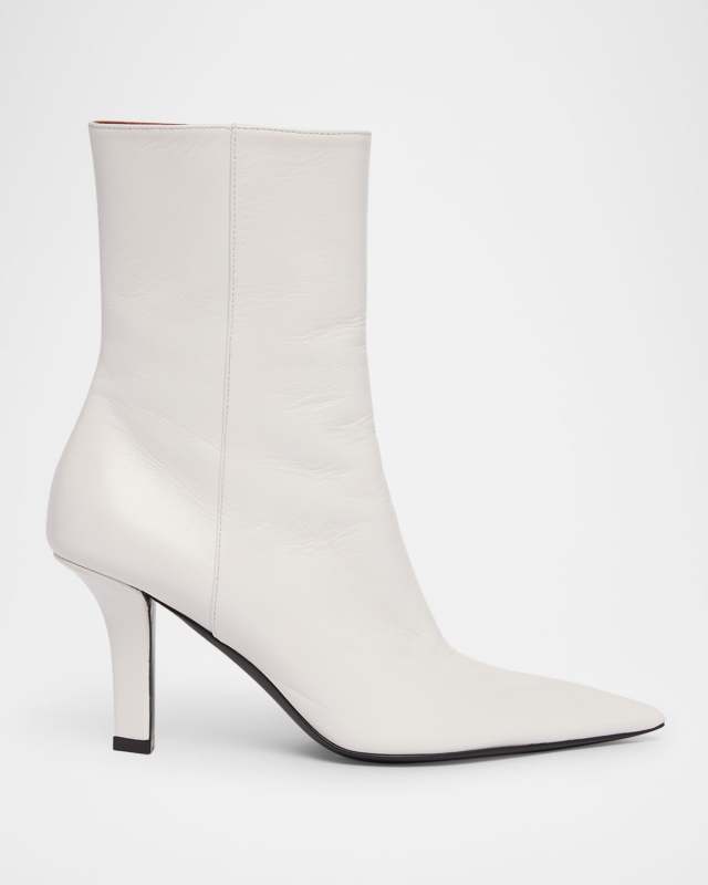 Christine Leather Zip Ankle Booties